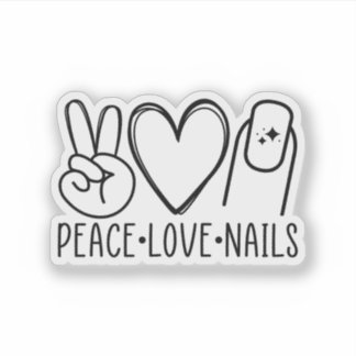 Adesivo Paz Amor Unhas: Presente para Artista de U