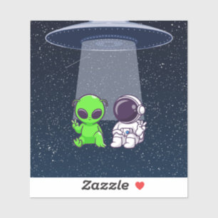 Adesivo Paz com Alienígena e Astronauta no Decal