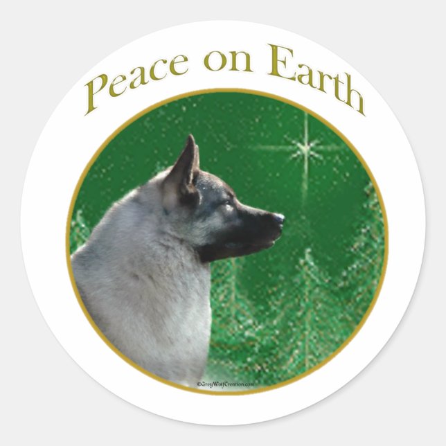 Adesivo Paz de Elkhound Norueguês (Frente)