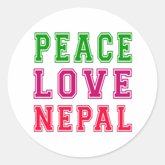 Adesivo Paz e amor ao Nepal (Frente)