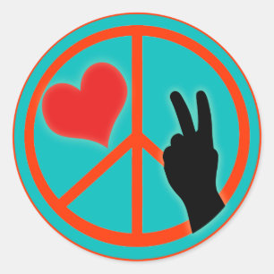 Adesivo Paz e amor do sinal de paz