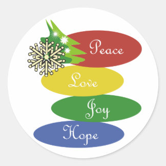 Adesivo paz e amor no natal