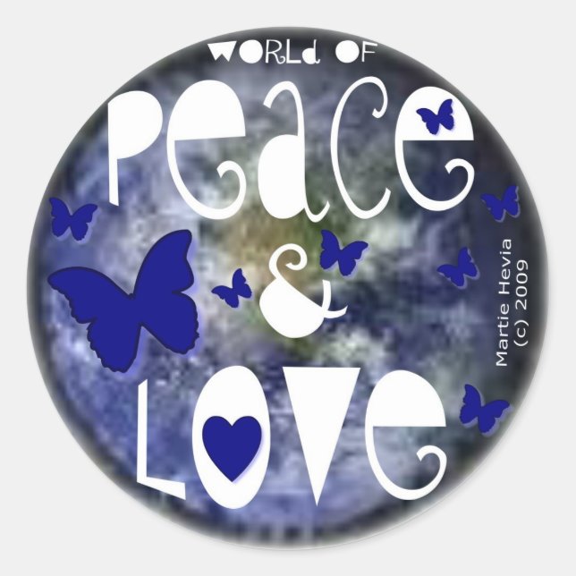 Adesivo Paz e Amor - Sticker (Frente)
