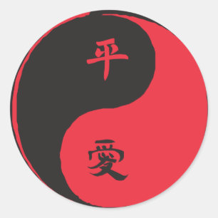 Adesivo Paz e amor Yinyang