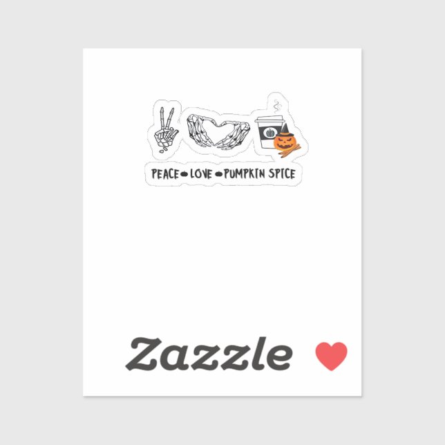 Adesivo Paz E Pumpkin Spice, Aula De Skeletons No Hallowee (Folha)