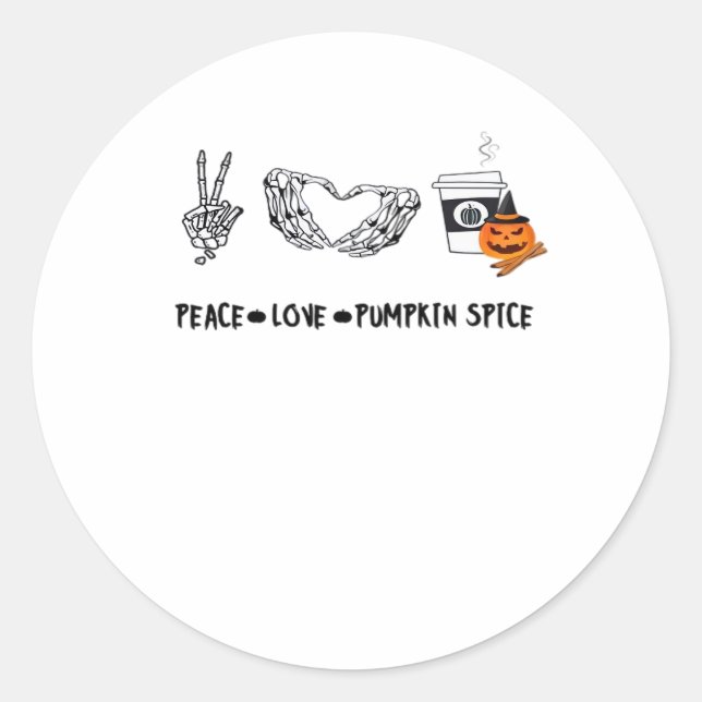 Adesivo Paz E Pumpkin Spice, Aula De Skeletons No Hallowee (Frente)