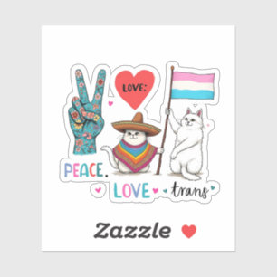 Adesivo Paz e Transgênero LGBTQ Trans