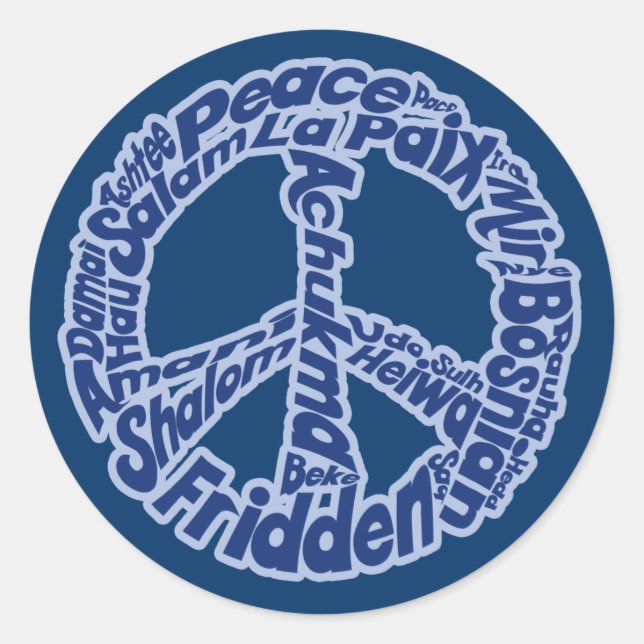 Adesivo Paz em todas as línguas (Frente)