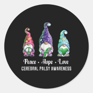 Adesivo Paz Esperança Amor Gnomos Cerebrais Consciência