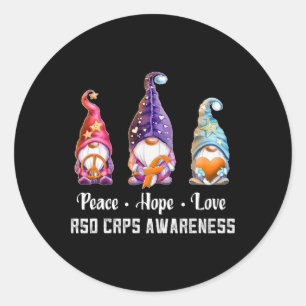 Adesivo Paz Esperança Amor Gnomos Rsd Crps Consciência