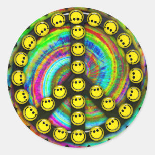 Adesivo Paz feliz do Hippie