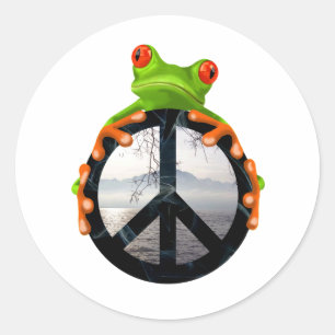 Adesivo paz frog1