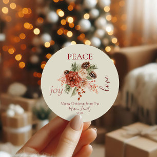 Adesivo Paz Joy Love Beige Floral Natal