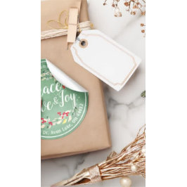 Adesivo Paz Joy & Love Feliz ano novo de Natal Endereço