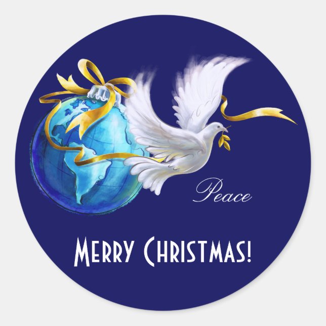 Adesivo Paz na Terra.Adesivos de Natal personalizáveis (Frente)
