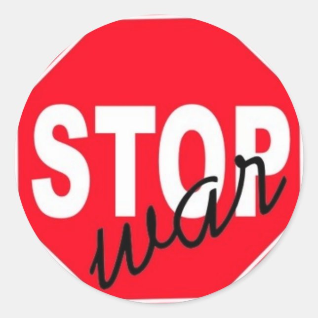 Adesivo Paz para deter a guerra (Frente)