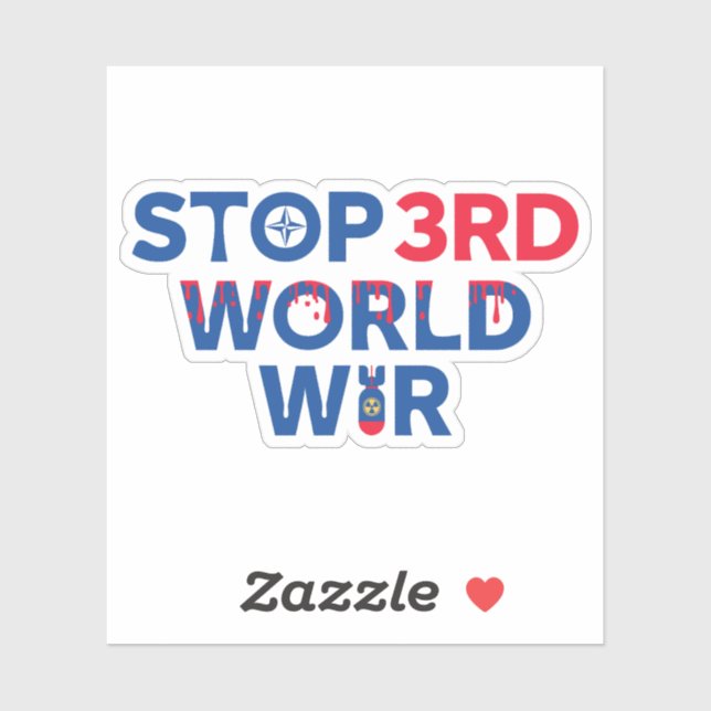 Adesivo Paz para Impedir a Terceira Guerra Mundial (Folha)