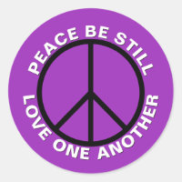Paz Seja Amar Um Ao Outro Roxo Brilhante