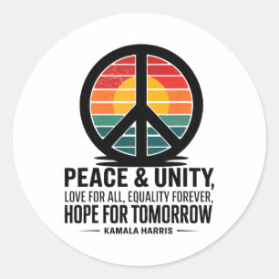 Adesivo Paz Unida Amor Por Todos Igualdade Esperança Para