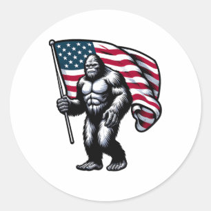 Adesivo Pé Grande 4 De Julho Sasquatch American Usa Flag P