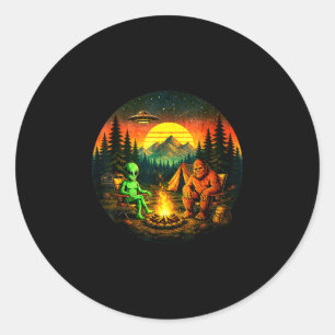 Adesivo Pé grande alienígena engraçado acampamento retro u