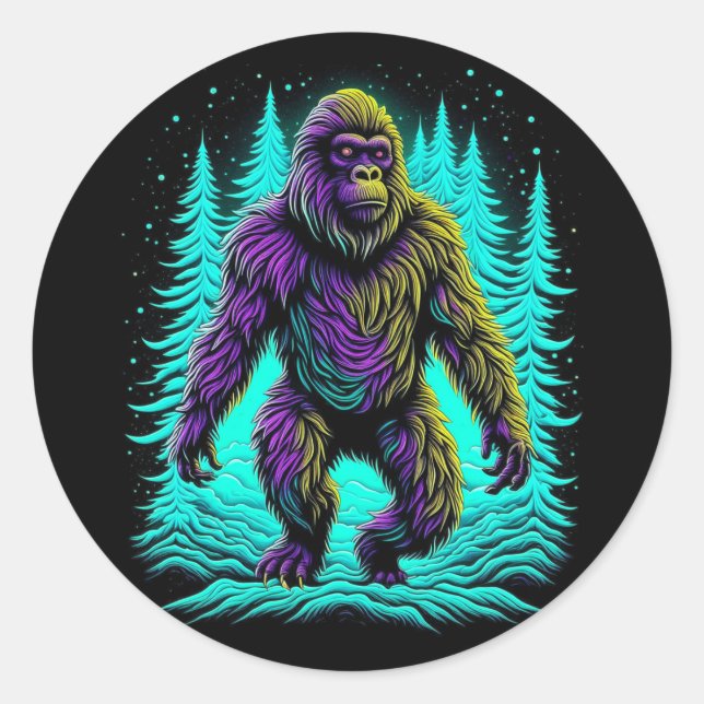Adesivo Pé Grande Asquatch em Teal e Preto (Frente)