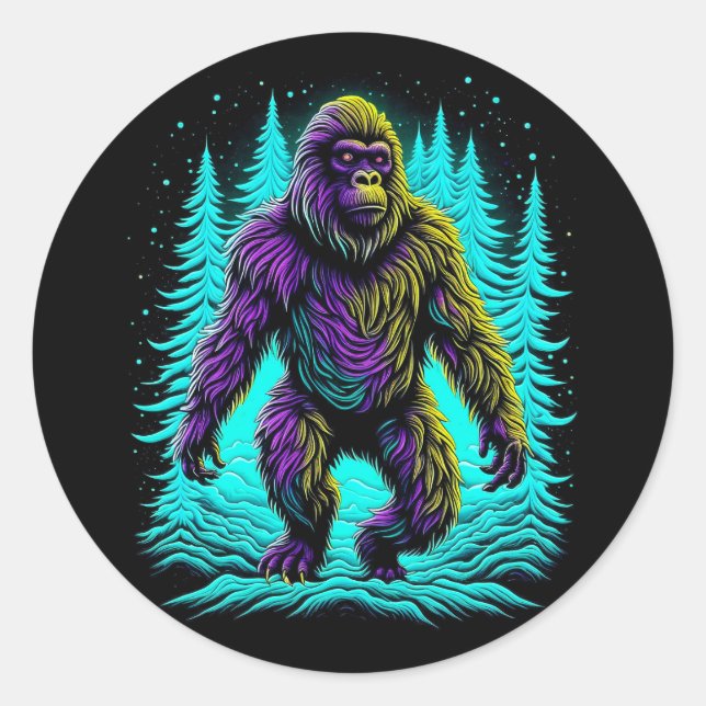 Adesivo Pé Grande Asquatch em Teal e Preto (Frente)