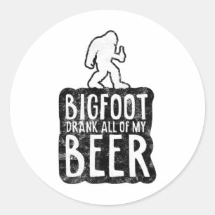 Adesivo Pé Grande Bebeu Toda a Minha Cerveja Amantes Engra