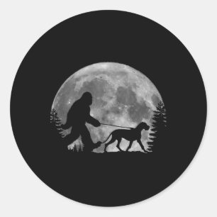 Adesivo Pé Grande Caminhando Um Cachorro Engraçado Moon