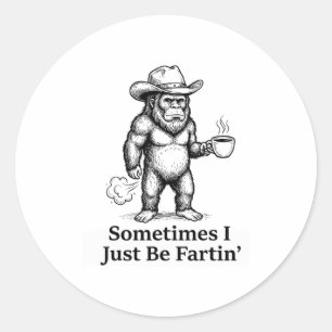 Adesivo Pé Grande Cowboy Fazendo Parafusos Engraçados Às V