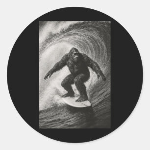 Adesivo Pé Grande Divertido Surfando Selfie No Mar Na Pran