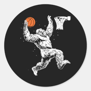 Adesivo Pé Grande Jogando Basquete Sasquatch Bball Engraça