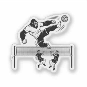 Adesivo Pé-grande jogando Sepak Takraw