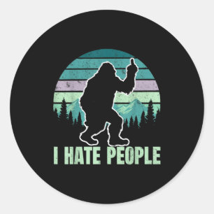 Adesivo Pé Grande Odeio Pessoas Dedo do Meio Sasquatch Ret