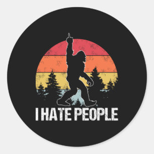 Adesivo Pé Grande Odeio Pessoas Dedo do Meio Sasquatch Ret