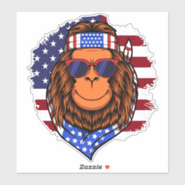 Adesivo Pé Grande Patriota Hippie 4 de Julho