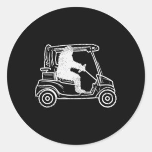 Adesivo Pé Grande Sasquatch Dirigindo Golfe Carrinho Engra
