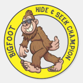 Adesivo Pé Grande | Sasquatch (Editável) Clássico Round St