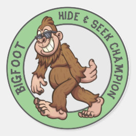 Adesivo Pé Grande | Sasquatch (Editável) Clássico Round St