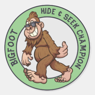 Adesivo Pé Grande Sasquatch (Editável) Clássico Round St