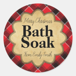 Adesivo Pé Negra-Xadrez Negra Natal Soak Ou Scrub