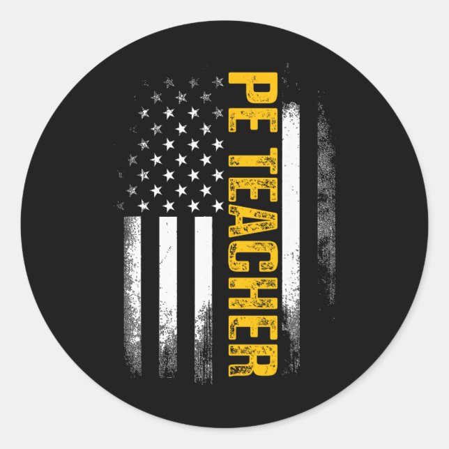 Adesivo Pe Physical Education Teacher Flag Gifts Men Women (Frente)