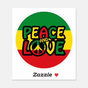 Adesivo PEACE and LOVE, reggae style