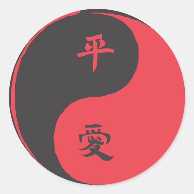 Adesivo Peace and Love Yinyang (Frente)
