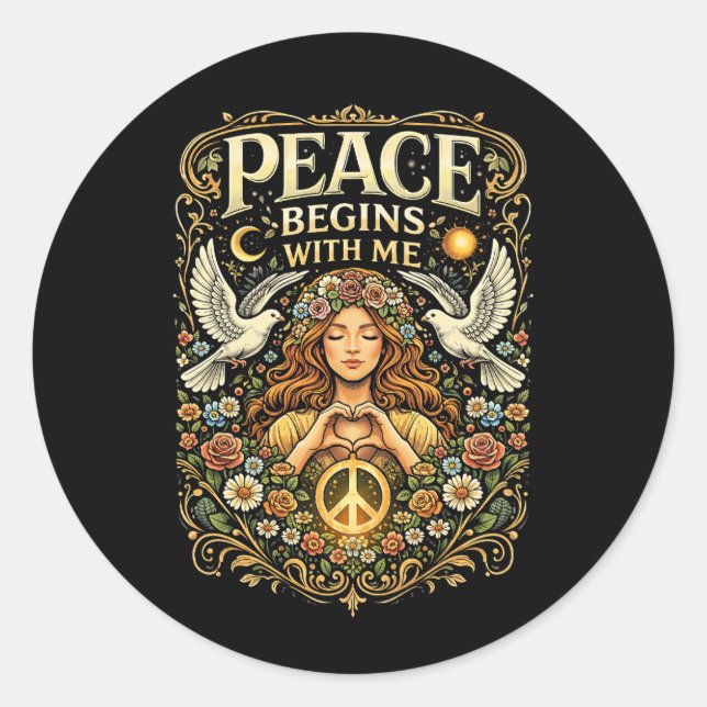 Adesivo Peace Begins Within (Frente)