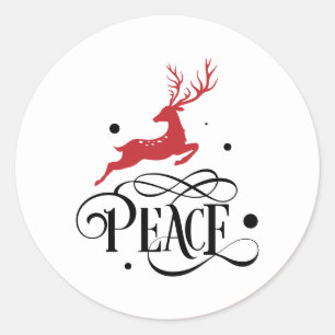 Adesivo Peace Christmas Leaping Reindeer Modern 