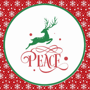 Adesivo Peace Christmas Leaping Reindeer Modern