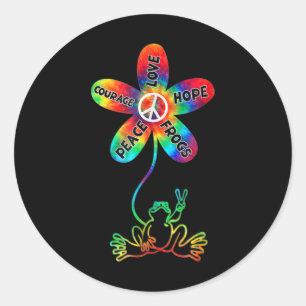 Adesivo Peace Courage Love Hope Sapos Hippie
