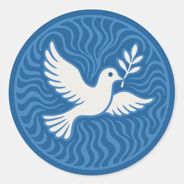 Adesivo Peace Dove Blue Wave Emblem Vinyl Sticker (Frente)