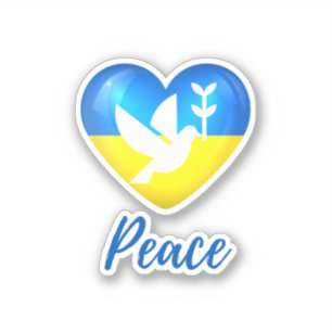 Adesivo Peace Dove Ucrânia Flag Heart Vinyl
